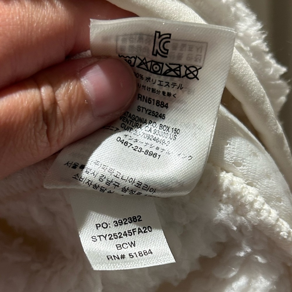 Patagonia Los Gatos Hooded Fleece Pullover Cream White - M - Picture 11 of 11